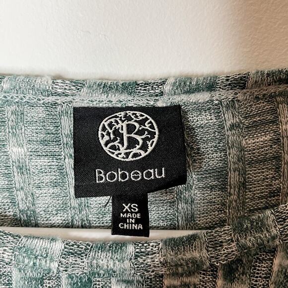 Bobeau Women's Knit Top Size XS Heathered Green Knot Front Ribbed Long Sleeve - Picture 5 of 6
